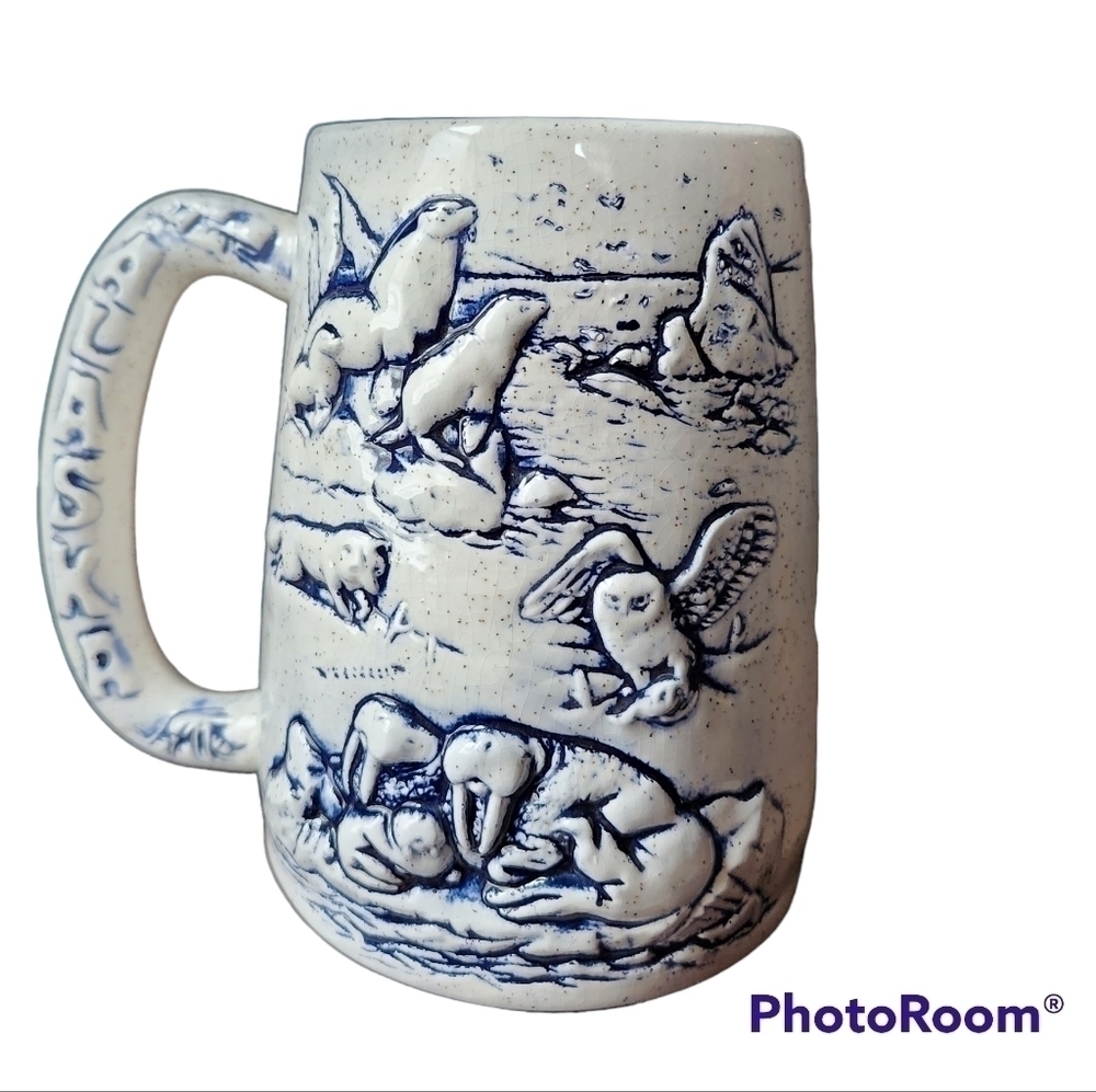 Vintage Handmade Alaska 3d Wildlife Coffee Mug
